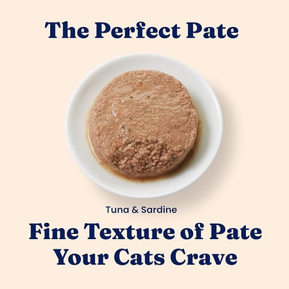 Solid Gold Wet Cat Food Pate - Healthy Canned Cat Food Pate w/Real Tuna & Sardine, Omega Fatty Acids, Vitamins & Minerals - Grain Free & Gluten Free Can Meals for Cats & Kittens - 24ct/3oz Can