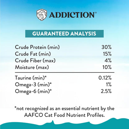 Addiction Salmon Bleu Grain-Free Dry Cat Food – Rich in Omega-3 for Healthy Skin & Coat – Complete & Balanced Salmon Recipe for All Life Stages – Made in New Zealand 4lb