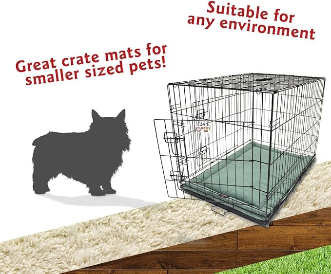 Majestic Pet Dog Crate Mat - Machine Washable Soft Plush Pet Bed Pad for Crates & Kennels, USA Crafted, 24"x18" Villa Azure