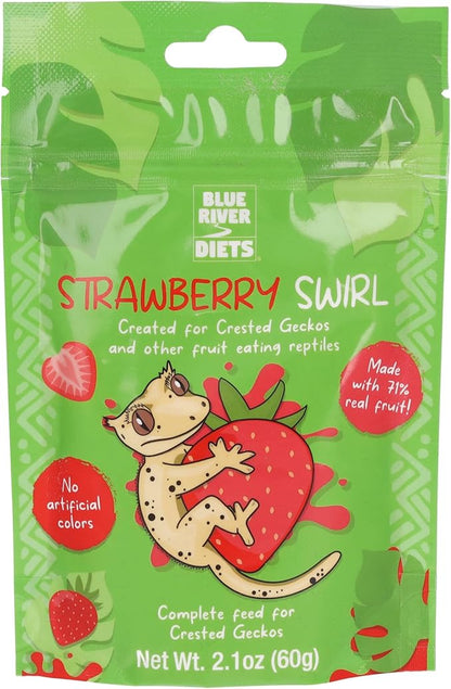 Crested Gecko Diet | Strawberry Swirl | All Natural Low Fat Complete Gecko Food | 2.1oz