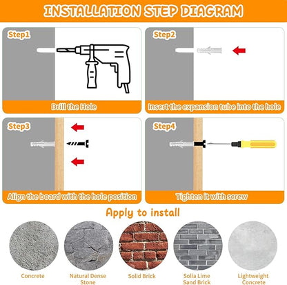 Cat Wall Shelves, Solid Wooden Wall-Mounted Cat Furniture, Set of 6 Cat Climbing Shelves with House, Bed, Bridge, Tree, Steps and Scratcher