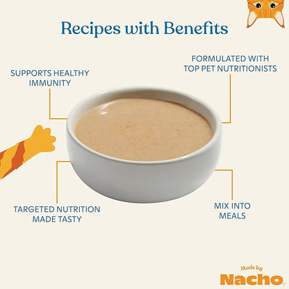 Made by Nacho Bone & Joint Support Meal Topper, Cage-Free Chicken Puree with Bone Broth, Cat Food Topper, Hydration and Flavor, Immune Support, 1.4 oz each, 36 Count