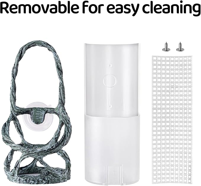 OIIBO Chameleon Feeding Bowl, Resin Vine Reptile Feeder with Grid Plate for Insect to Climb and Move, Reptile Hunting Bowl with Suction Cup for Chameleon, Lizard, Bearded Dragons, Iguana, Gecko, Frog