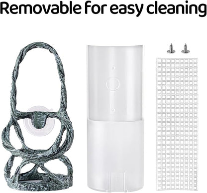 OIIBO Chameleon Feeding Bowl, Resin Vine Reptile Feeder with Grid Plate for Insect to Climb and Move, Reptile Hunting Bowl with Suction Cup for Chameleon, Lizard, Bearded Dragons, Iguana, Gecko, Frog