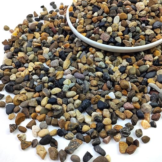 40LB Aquarium Gravel, 1/4" Pea Gravel for Fish Tank, Small River Rocks for Garden Decoration, Landscaping, Vase Filling, Flower Pot Paving（4-8MM）