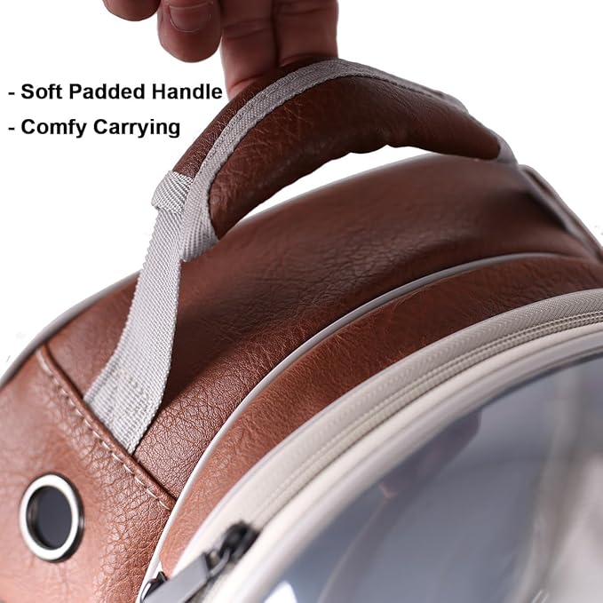 Front Extension Vented Pet Carrier Backpack for Large Cat up to 20 Pounds, Space Capsule Transparent Bubble Window Backpack for Large Cat Vet Visit Traveling and Hiking