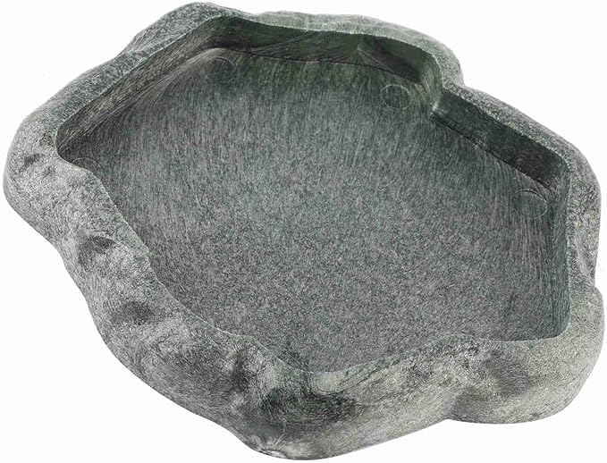 5.51x4.72x0.63in Tortoise Water Bowl,Resin Turtle Food Bowl Snake Water Bowl,Ball Python Water Bowls for Bearded Dragons Leopard Gecko Frog Snake(Green)