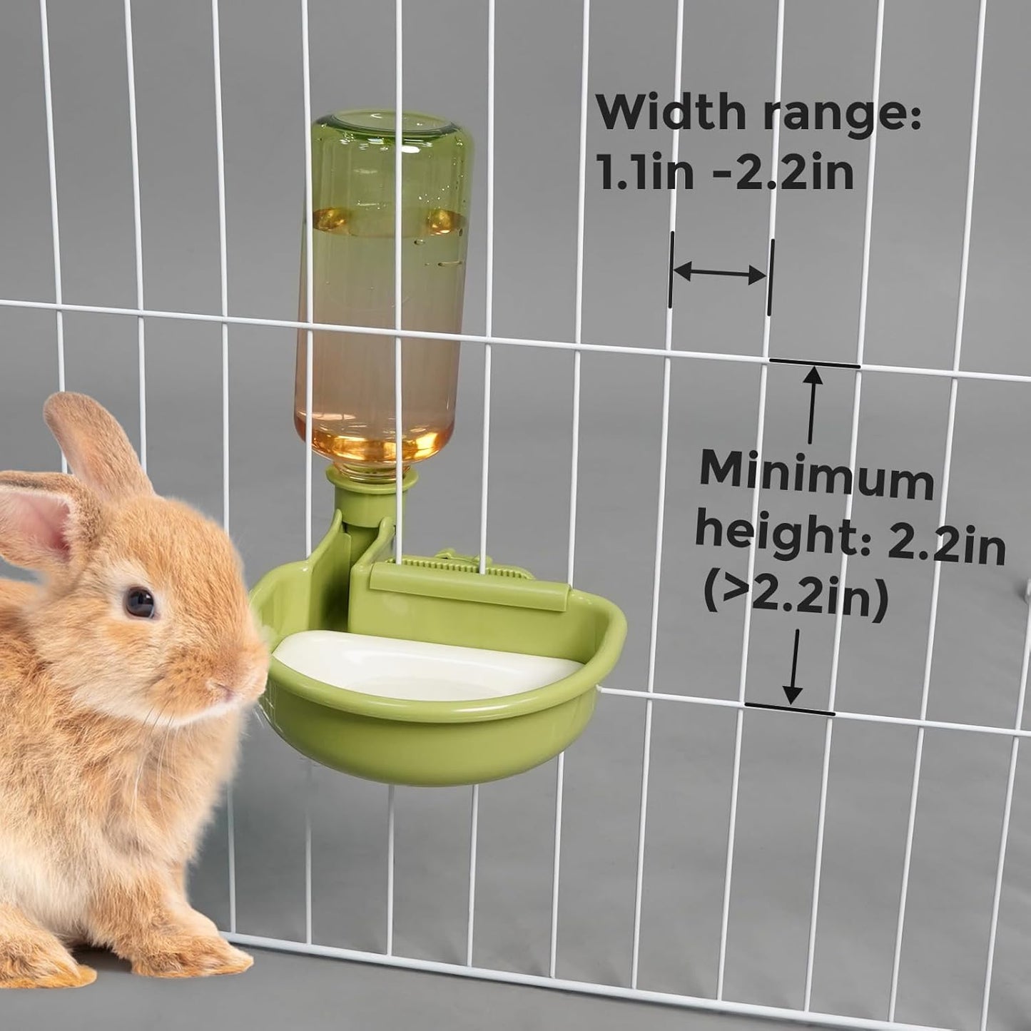 VANNON 16oz Pet Water Bottle, Gravity Dog Water Bowl Dispenser for Cage, Anti-Overflow Water Dispenser for Small Dogs, Cats, Rabbits and Other Small Animals, BPA Free, Gradient Green