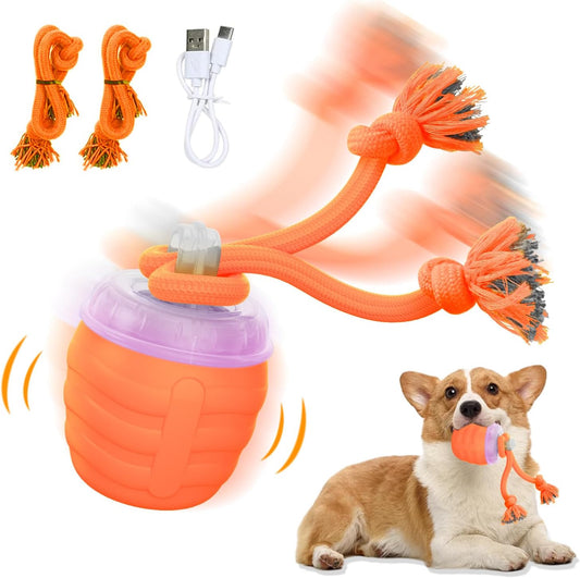 Interactive Dog Toys, [2025 Newly Upgraded] Motion Activated Rolling Squeaky Ball for Medium/Large Dogs, Automatic Moving Dogs Ball for Boredom, USB Rechargeable(Orange)