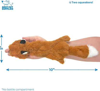 Best Pet Supplies Squeaky Dog Toys with Soft Durable Fabric for Small, Medium and Large Pets Interactive Toy for Indoor Play, Supports Active Biting and Play - Fox, Raccoon, Small