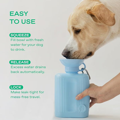 Springer by Springland Dog Water Bottle | Portable Travel Water Bottle Dispenser for Dogs | Dog Gift Seen on Oprah's Favorite Things, Shark Tank | Leak-Proof Bottles | BPA-Free 44oz Sky Blue