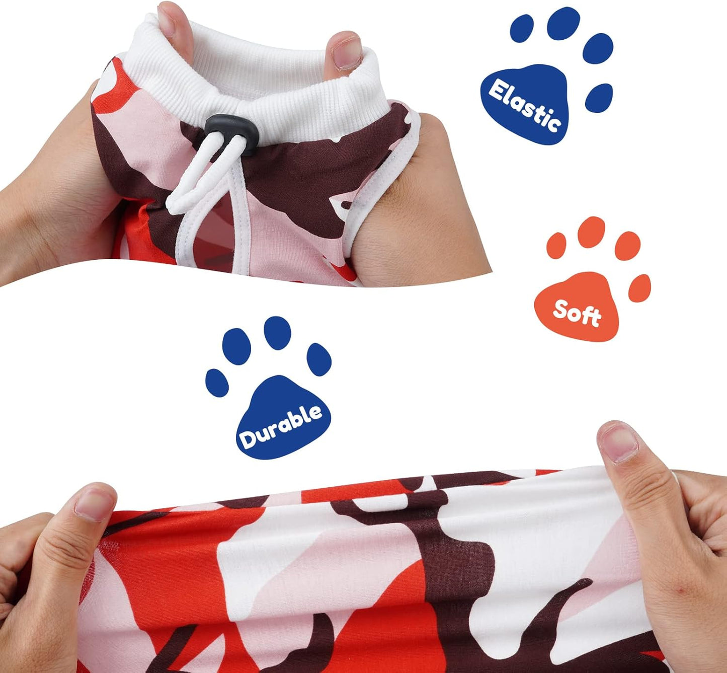 Cat Surgical Recovery Suit, Abdominal Wounds Cone E-Collar Alternative Anti-Licking Or Skin Diseases Pet Surgical Recovery Pajama Suit, Soft Fabric Onesies for Cats (S, Red)