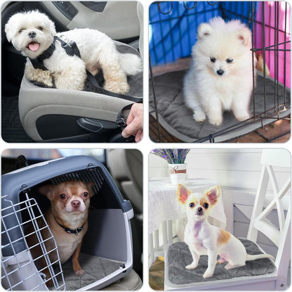 4 Pack Self Heating Cat Pad Self Warming Dog Mat Reflects Body Heat Extra Warm Thermal Pet Pad Washable Dog Cat Bed Crate Bed Mat Blanket (12 x 12 Inch,Gray)