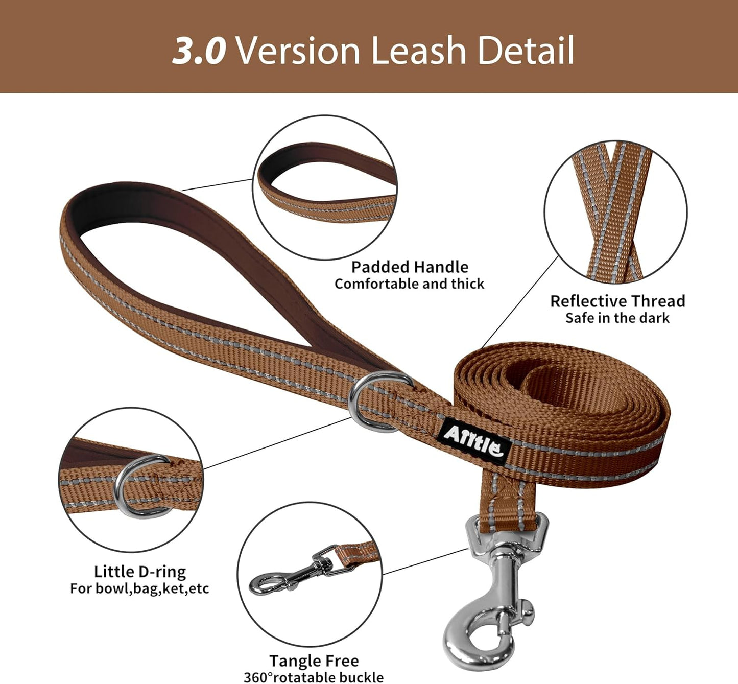 AIITLE Easy Walk Dog Harness and Leash Set - Pet Supply No Pull, Step in Adjustable Pet Harnesses with Padded Vest for Summer, No Choke Over, Easy to Put on Medium Dogs Beige L