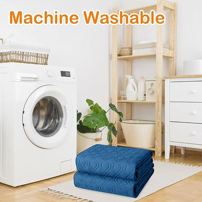 hyha Waterproof Dog Bed Blanket, Soft Pet Blankets, Waterproof Couch Cover for Dogs, Reversible Sofa Covers Washable for Furniture (82x82 Inch, Navy Blue/Blue)