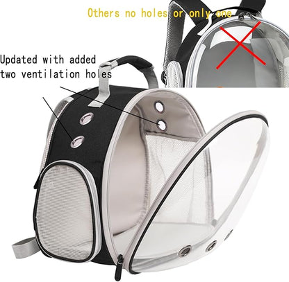 Desert Iguana Backpack Carrier,Bearded Dragon Portable Backpack Carrier with Small Backpack Harness Leash Set,Space Capsule Clear Bubble Window Travel Backpack for Lizard Travel,Guinea Pig,Rabbit