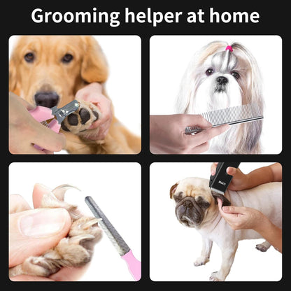 Black Dog Cat Clippers, Home Professional Cordless Cat Grooming Tools for Dog Thick Coat Clippers, Low Noise Pet Hair Trimmer Kits with 9-Pieces