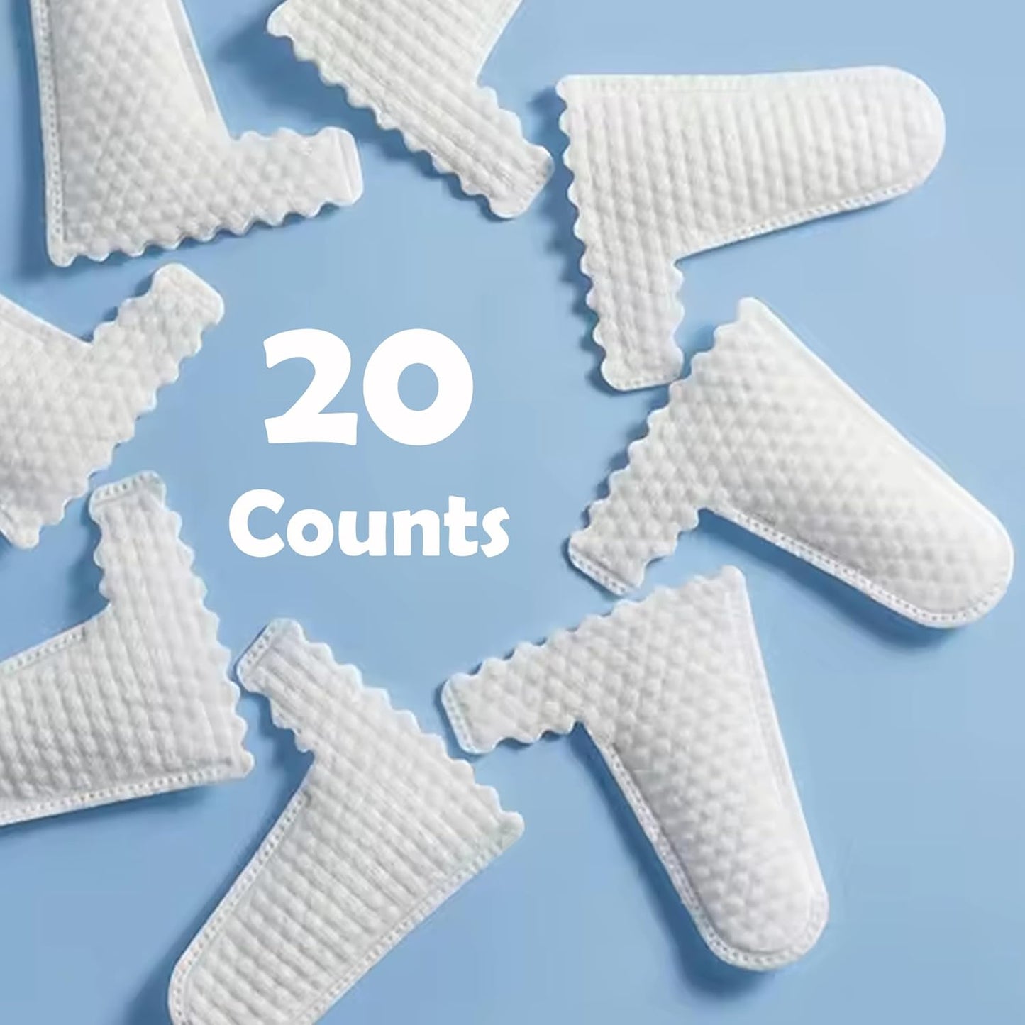 H&H Pets Disposable Finger-Style Ear & Facial Dry Wipes - Ultra Soft, Fragrance Free, Hypoallergenic, 20 Count