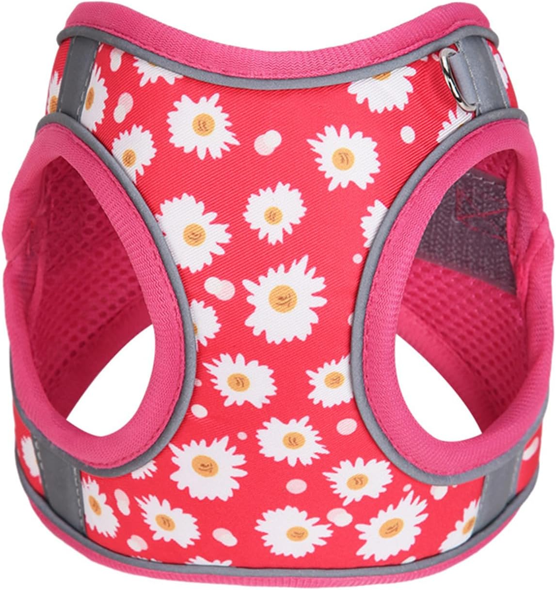 Step in Dog Harness No Pull Flower Adjustable Soft Mesh Padded Reflective Pet Vest Harness and Leash Set for Small Medium Dogs