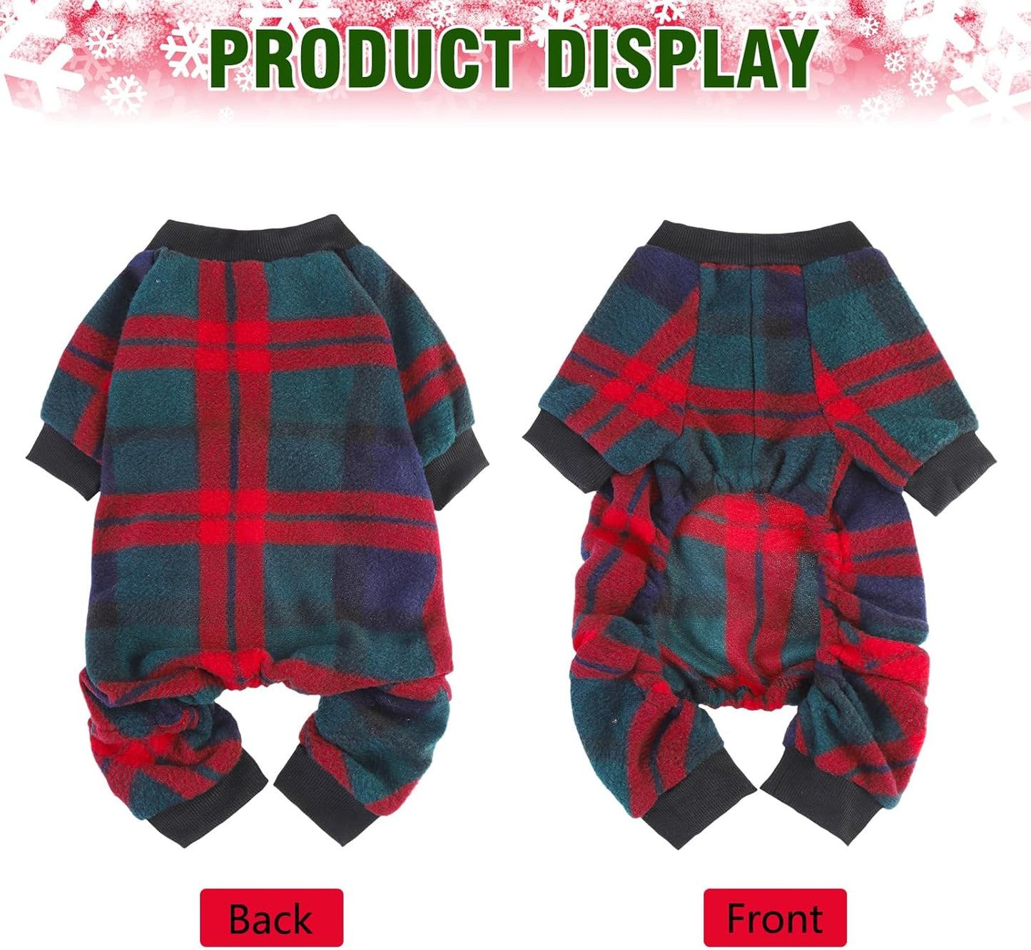 SCENEREAL Dog Pajamas for Small Medium Large Dogs Soft Pet Sweater Clothes Warm Puppy Onesie Outfits for Doggie Winter Christmas - Dog Jammies Pjs
