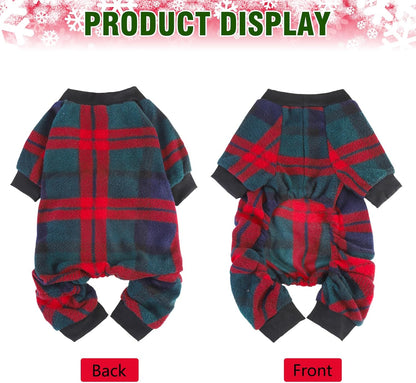 SCENEREAL Dog Pajamas for Small Medium Large Dogs Soft Pet Sweater Clothes Warm Puppy Onesie Outfits for Doggie Winter Christmas - Dog Jammies Pjs