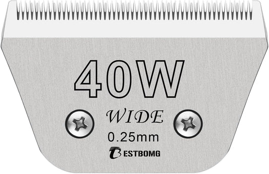 Detachable Pet Dog Grooming Blades-Size 40W Dog Grooming Wide Blade,Cutting Length 1/100",Compatible with Andi-s,Oster A5,Wahl km10 Clippers