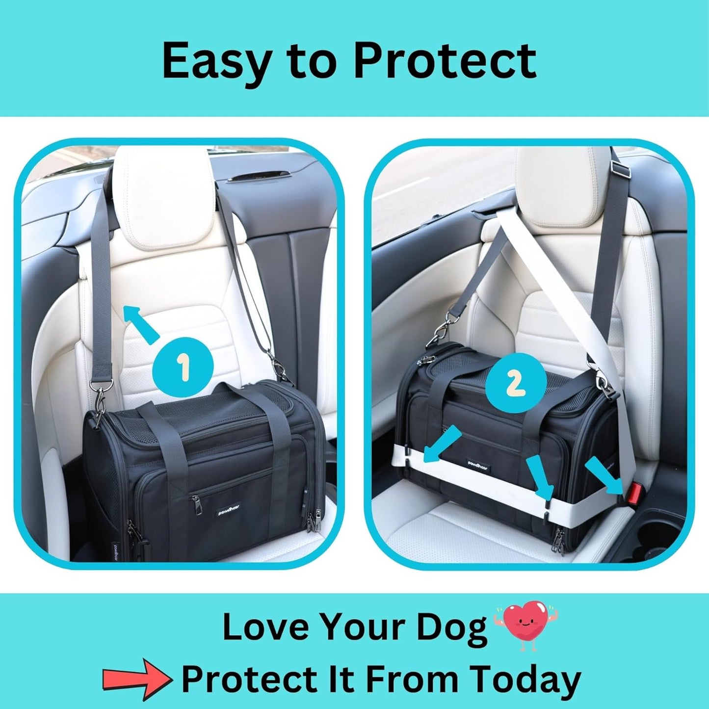 Crash-Tested Dog Carrier & Small Dog Car Seat (Test with FMVSS 213b - 5 Star Safety Rated by CPS) | Cat Carrier Soft - Expandable, Zipper Locks, Fan Pocket | Best for Safe Travel - For Pet Up to 13lbs