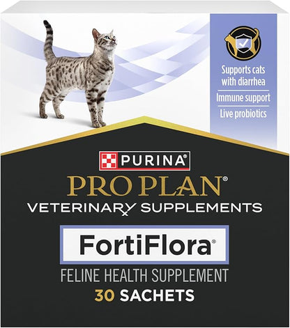 Purina Pro Plan Veterinary Supplements FortiFlora Cat Probiotic Supplement for Cats with Diarrhea - 30 ct. Box