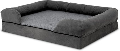The Dog’s Bed, Large Grey Plush (no Logo), Memory Foam, Pain Relief: Arthritis, Hip & Elbow Dysplasia, Post Surgery, Lameness, Supportive, Calming, Waterproof Washable Cover
