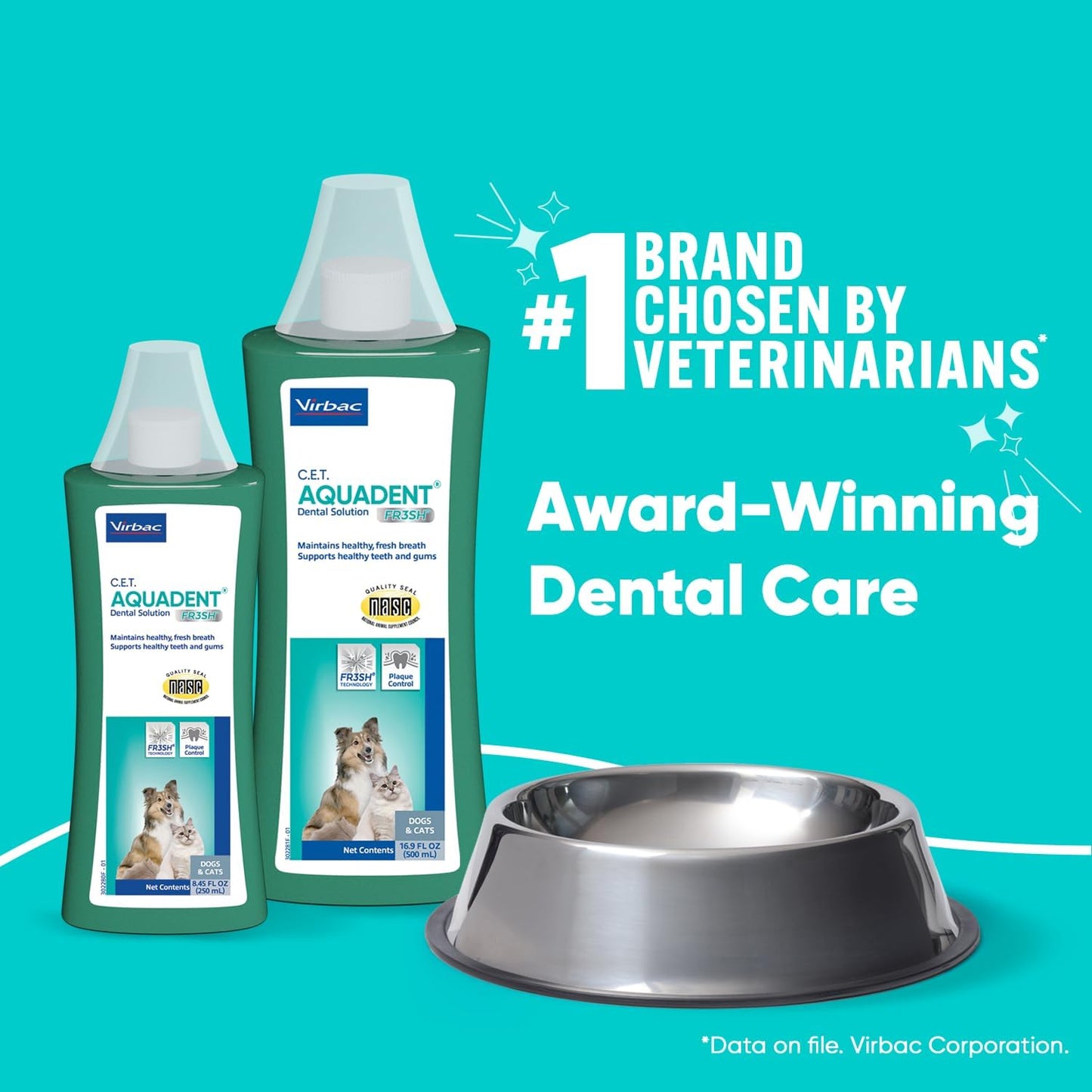 Virbac C.E.T. Aquadent Dental Solution for Dogs and Cats (250 ml)