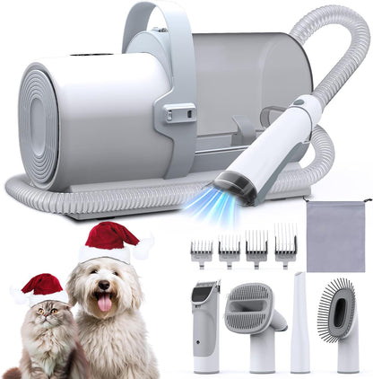 Dog Grooming Vacuum, Pet Grooming Kit with Dog Clippers, 2.5L Dust Cup 11000Pa Dogs Vacuum for Shedding Grooming, 5 Grooming Tools Home Cleaning in 1, Low Noise Pet Grooming Vacuum for Dogs, PG50