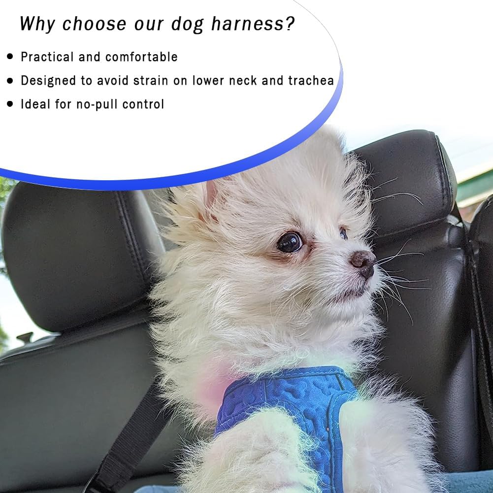 Comfort fit Step-in Dog & Puppy Harness - Comfortable All Weather Dog Vest Harness: Adjustable, Soft Padded, Easy to Put-on for Small, Medium-Sized Dogs