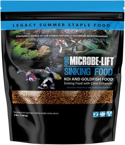 Microbe-Lift MLLSPMD Sinking Fish Food Pellets for Ponds, Water Gardens, and Fountains, for Live Goldfish and Koi, 3 Pounds