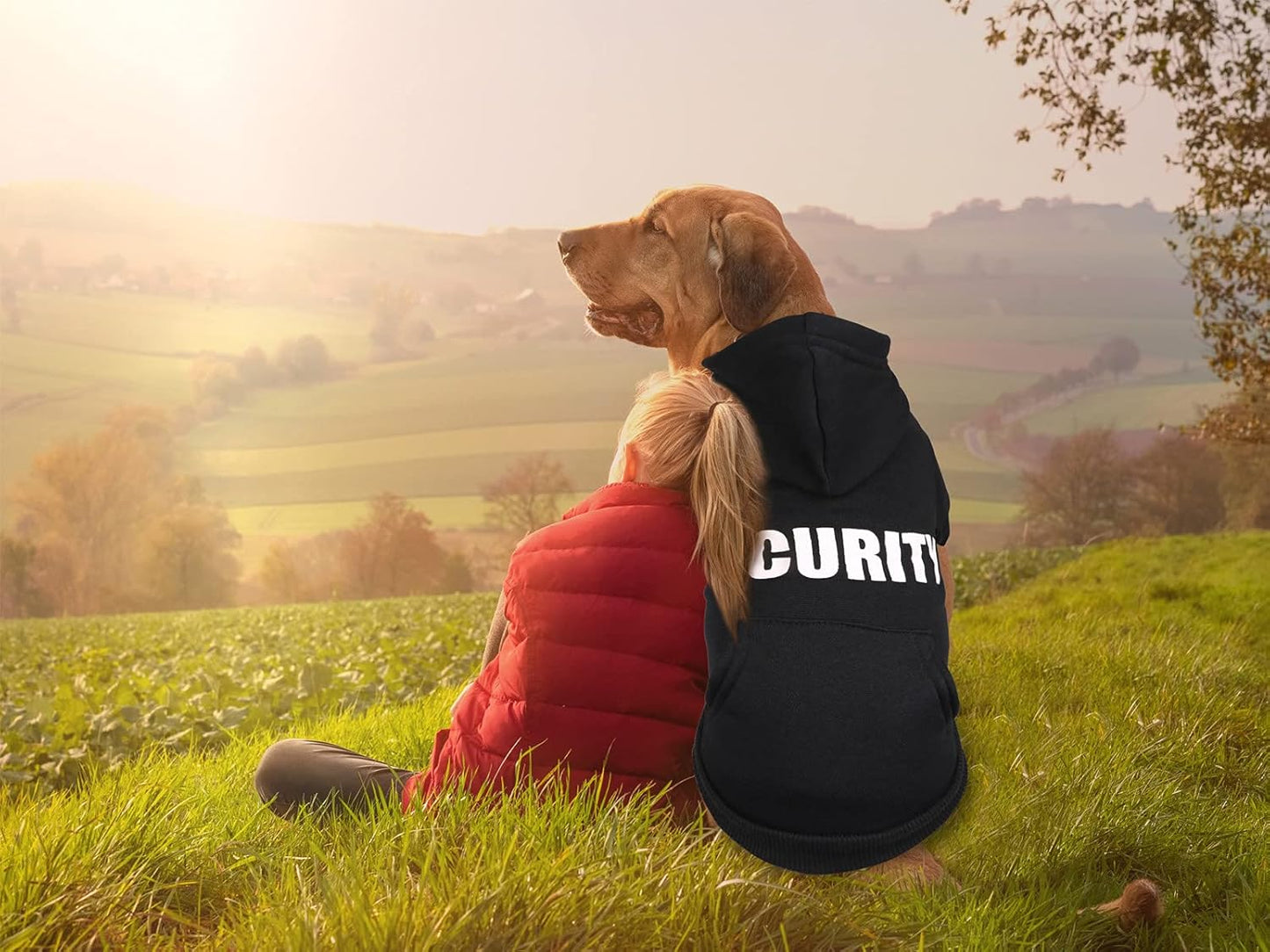 Dog Hoodie Security Dog Sweater Soft Brushed Fleece Clothes Hoodie Sweatshirt with Pocket for Small Medium Large Dogs (XX-Large)