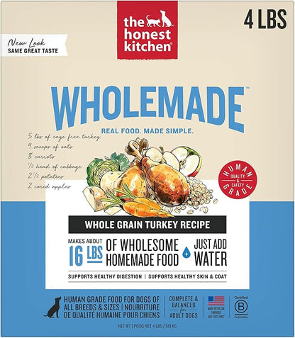 The Honest Kitchen Wholemade™ Whole Grain Turkey Dog Food, 4 lb Box