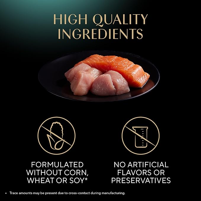 Sheba Perfect Portions Wet Cat Food Cuts in Gravy Variety Pack, Roasted Chicken Entree, with Sustainable Salmon, and Tender Turkey Entree, 2.6 oz. Twin-Pack Trays (24 Count, 48 Servings)