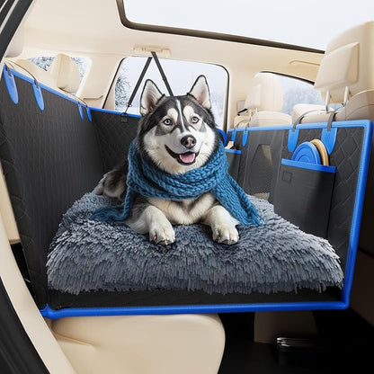 JOYTUTUS Back Seat Extender for Dogs with Dog Bed Mat, Back Seat Extender for Dogs with Hard Bottom, Blanket for Pets Back Seat Pet Cover for Travel Waterproof Dog Hammock for Car SUV Truck