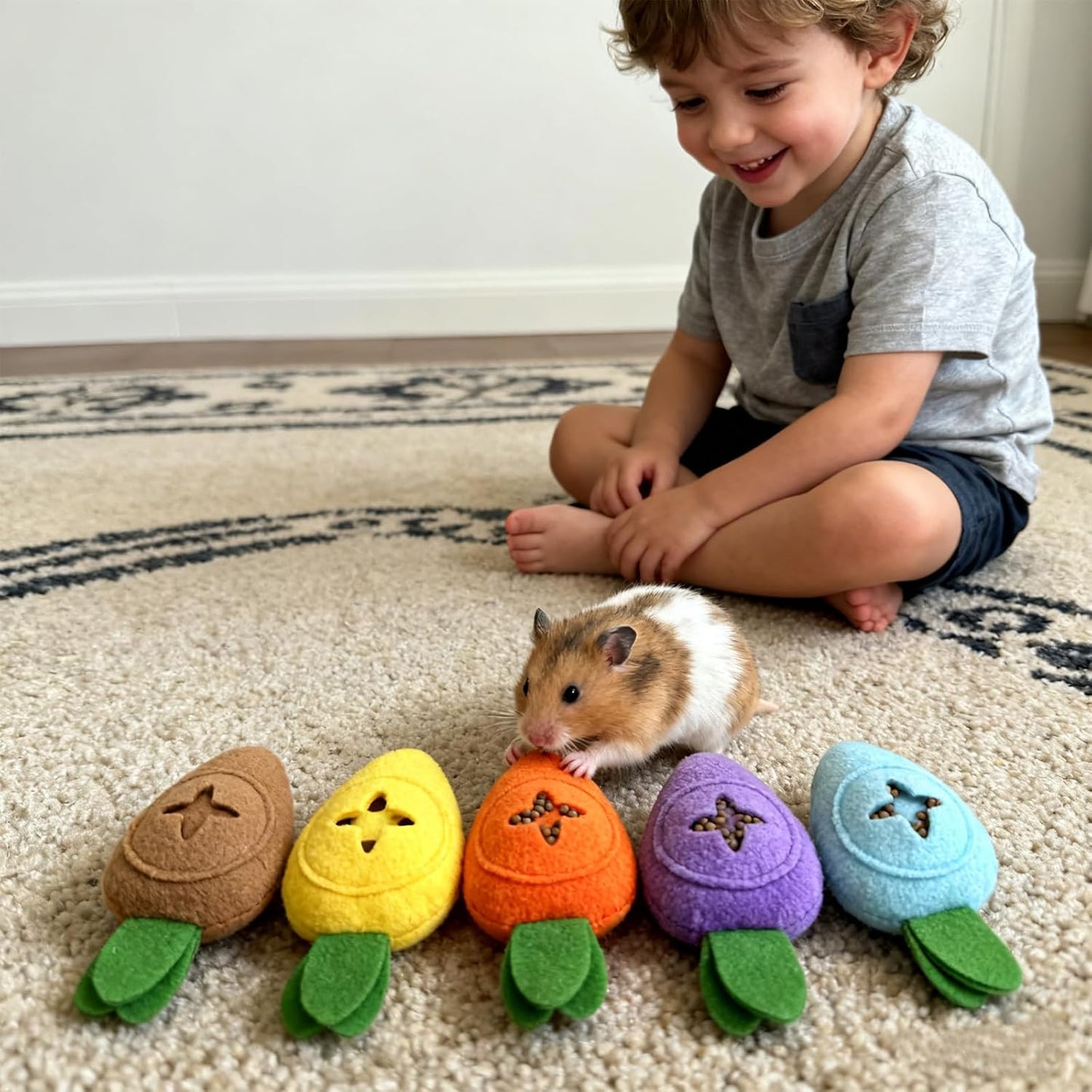 6 Pack Hamster Feeding Toys, Small Animals Toys Foraging, Rat Puzzle Feed Game Toy Washable Slow Feeder for Guinea Pigs Ferrets Hedgehog