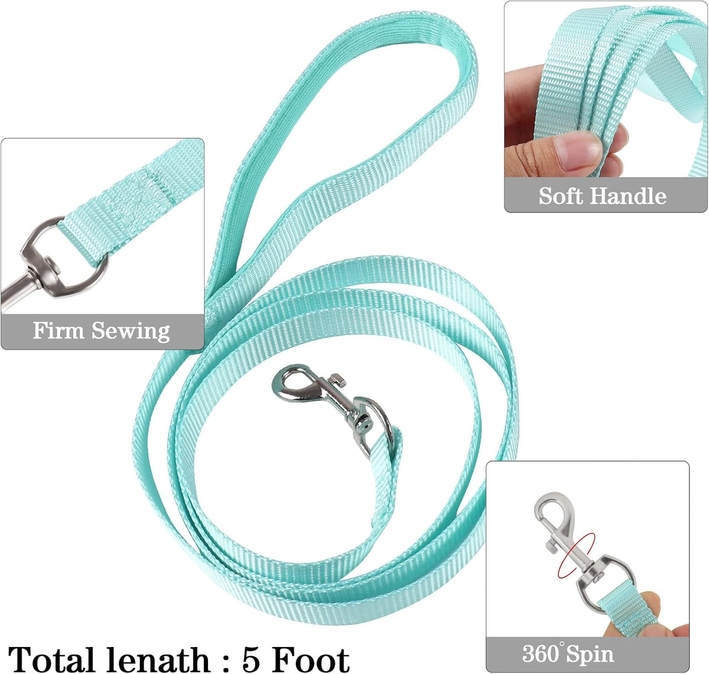 YIMEIS Dog Harness and Leash Set, No Pull Soft Mesh Pet Harness, Reflective Adjustable Puppy Vest for Small Medium Large Dogs, Cats (Tiffany Blue, Medium (Pack of 1)