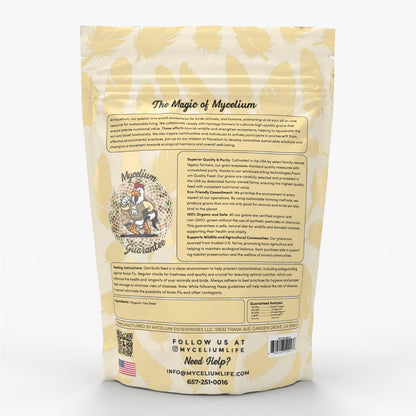 Mycelium Premium Flax Seed – Organic, Non-GMO, High Nutritional Value Bird Food for Cockatiels and Parrotlets, Sourced from Local USA Farms, Sustainable Farming, 5 lbs