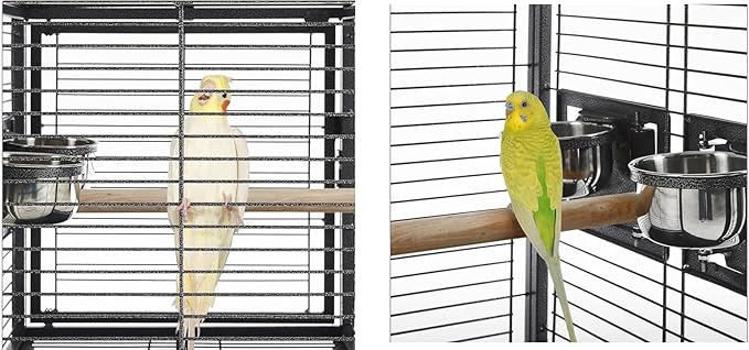 Deluxe Portable Wrought Iron Bird Travel Parrot Vet Carrier Cage Prevent Beaks Out Pet Products for Parrots Conures Cockatiel Amazon African Grey Prevent Beaks Out Include Cage Cover