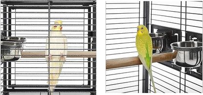 Deluxe Portable Wrought Iron Bird Travel Parrot Vet Carrier Cage Prevent Beaks Out Pet Products for Parrots Conures Cockatiel Amazon African Grey Prevent Beaks Out Include Cage Cover