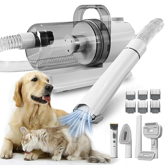 Dog Gromming Vacuum, Pet Grooming Kit with Pet Clipper, Dog Vacuum for Shedding Grooming, 2.5L 6-in-1 Low Noise Grooming Kit for Dogs Cats at Home