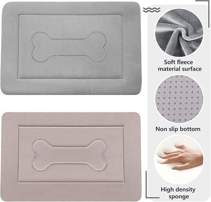 JoicyCo Dog Bed, 36 in Non-Slip Mattress, Soft Fleece Plush Material, Washable, for Medium/Large Dogs, Cat Bed Kennel Pad, Clay Gray