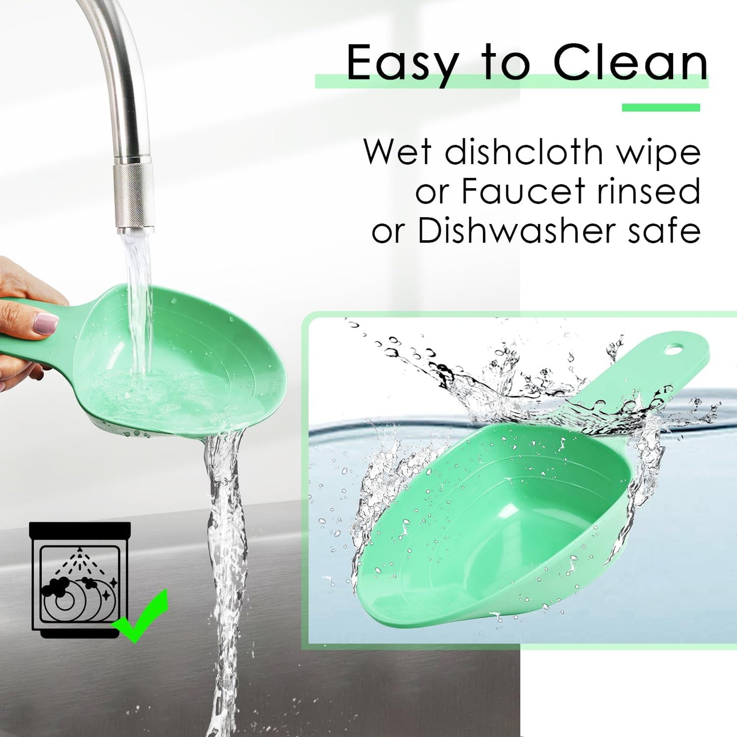 Dog Food Scoop-Melamine Pet Food Measuring Cup - 1 Cup 1/2 Cup 1/4 Cup Dog Cat Bird and Rabbit Food Feeding Scoop Dishwasher Safe -Green