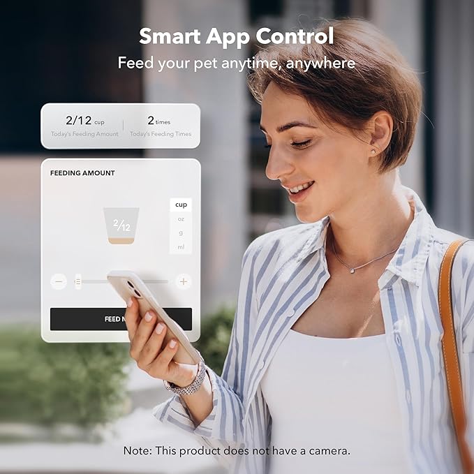 PETLIBRO 5L Automatic Cat Feeder for 2 Cats, 5G&2.4G Wi-Fi Programmable Cat Food Dispenser with Dual Stainless Steel Bowls, Airtight Lock Fresh Technology, Low Food Sensor