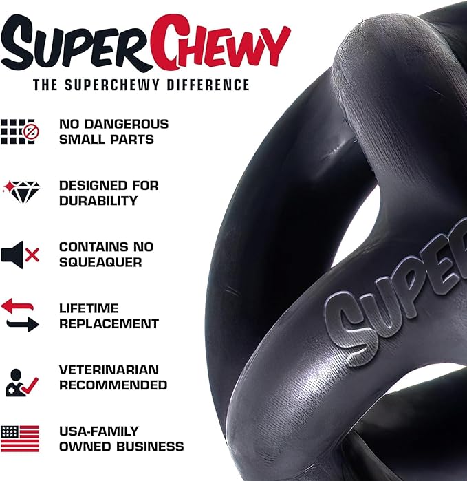 Tuff Pupper SuperChewy Extremely Tough Cage Ball for Dogs | Durable Heavy Duty Natural Rubber | Tough Chew Toy for Strong Chewers | Heavy Duty for Medium Large Breed | Strong but NOT Indestructible