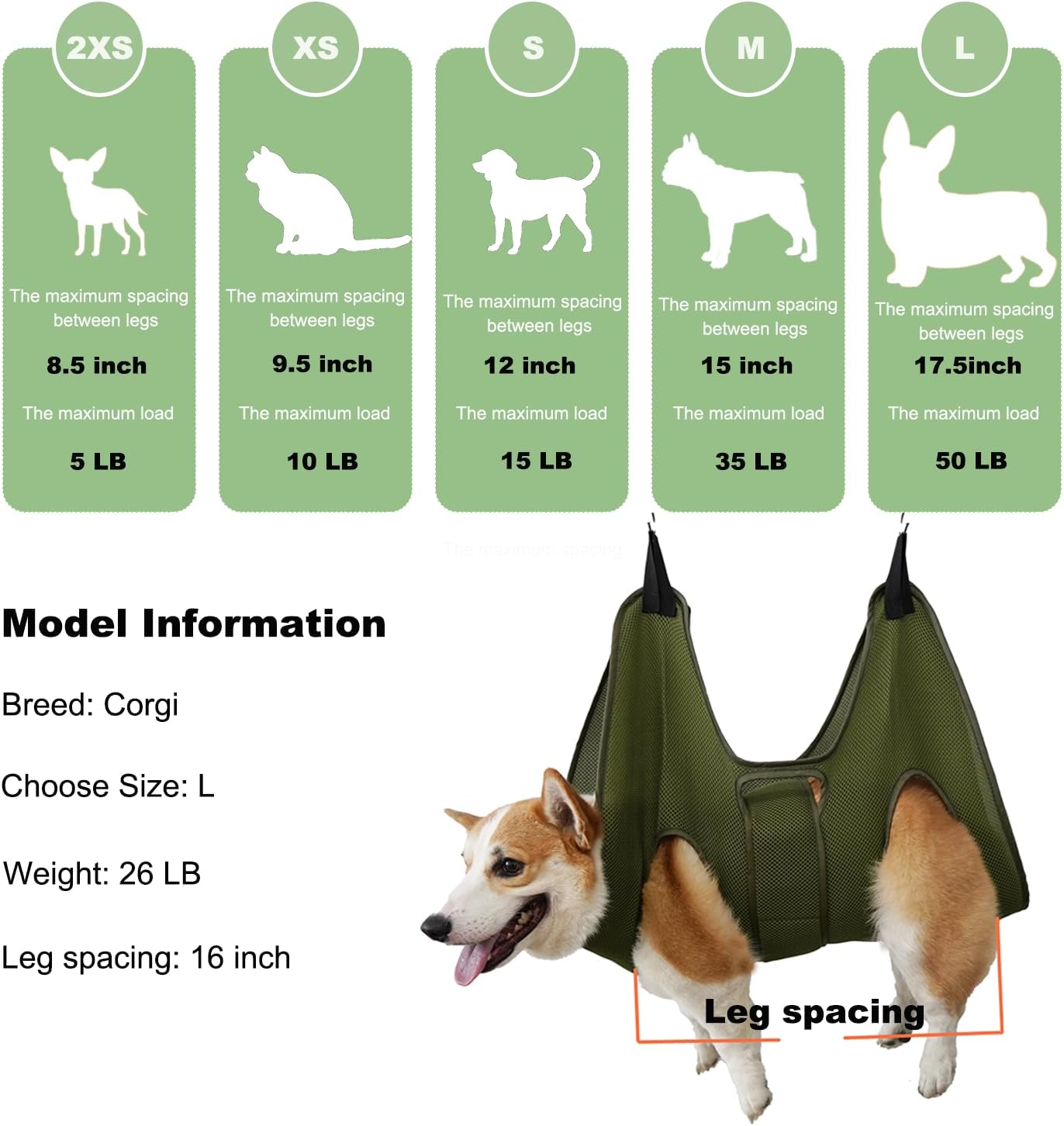 Dog Grooming Hammock for Trimming Nails and Ear/Eye Care, Sling for Grooming with Nail Clipperse