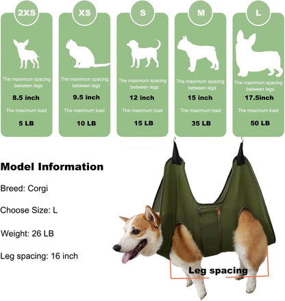 Dog Grooming Hammock for Trimming Nails and Ear/Eye Care, Sling for Grooming with Nail Clipperse