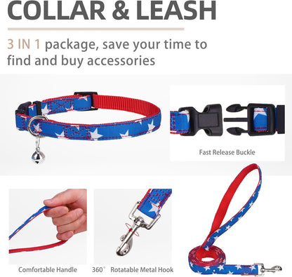 PUPTECK Adjustable Dog Harness Collar and Leash Set Step in No Pull Pet Harness for Small Medium Dogs Puppy and Cats Outdoor Walking Running, Soft Mesh Padded Reflective Vest Independence Harnesses